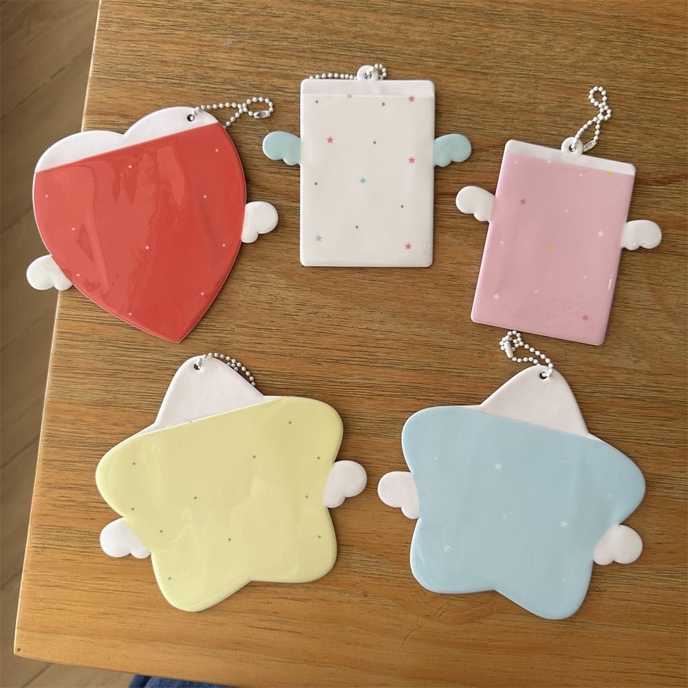 Cute Heart Star Angel Kpop Keychain Photocard Holder - ArtGalleryZen