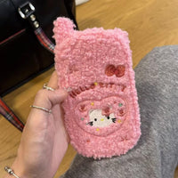 Thumbnail for Cute Hello Kitty Embroidery Plush Mirror Flip iPhone Case