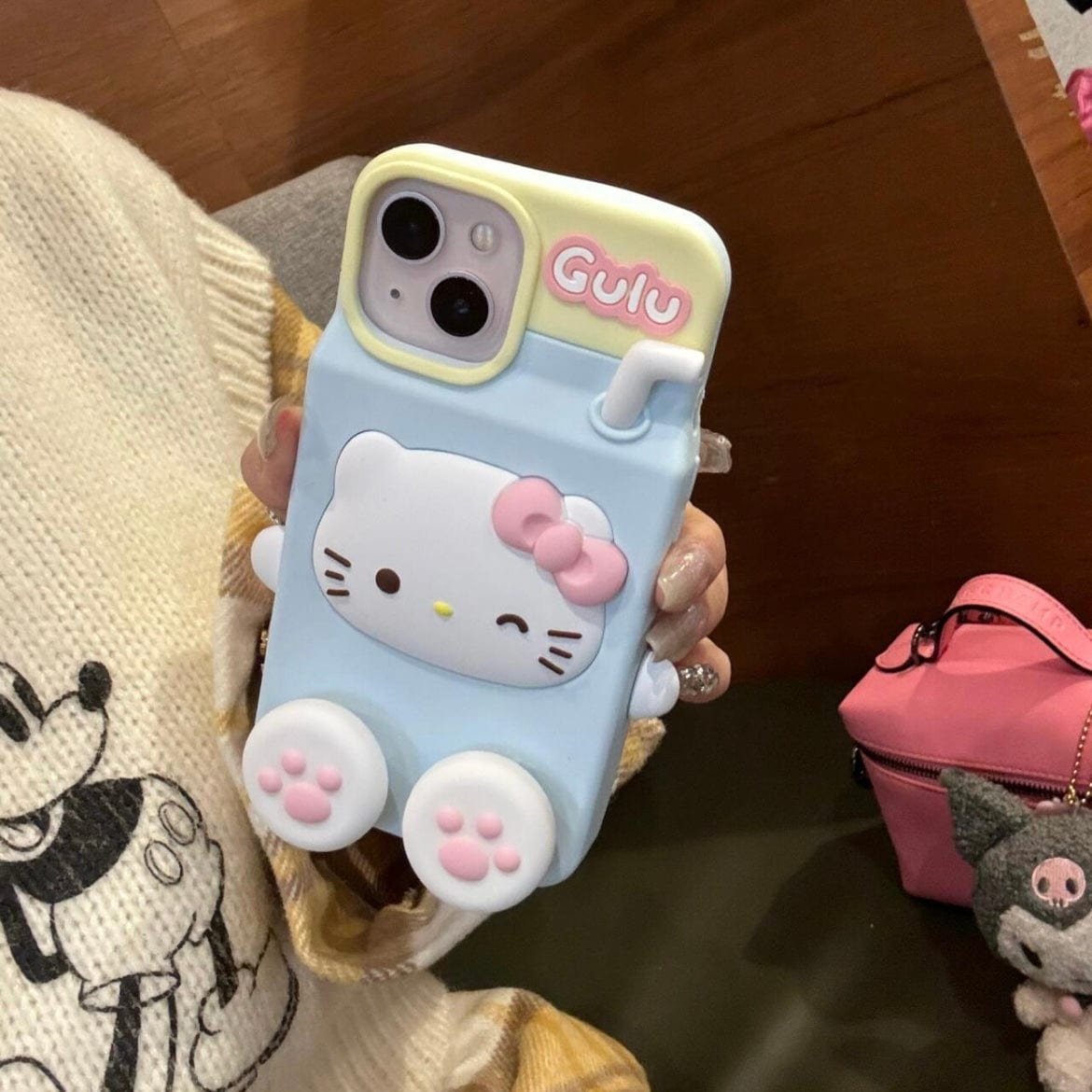 Cute Hello Kitty My Melody Milk Silicone iPhone Case