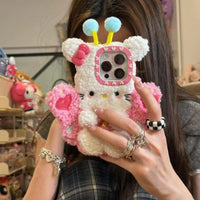 Thumbnail for Cute Hello Kitty Pink Wing Bee Plush iPhone Case