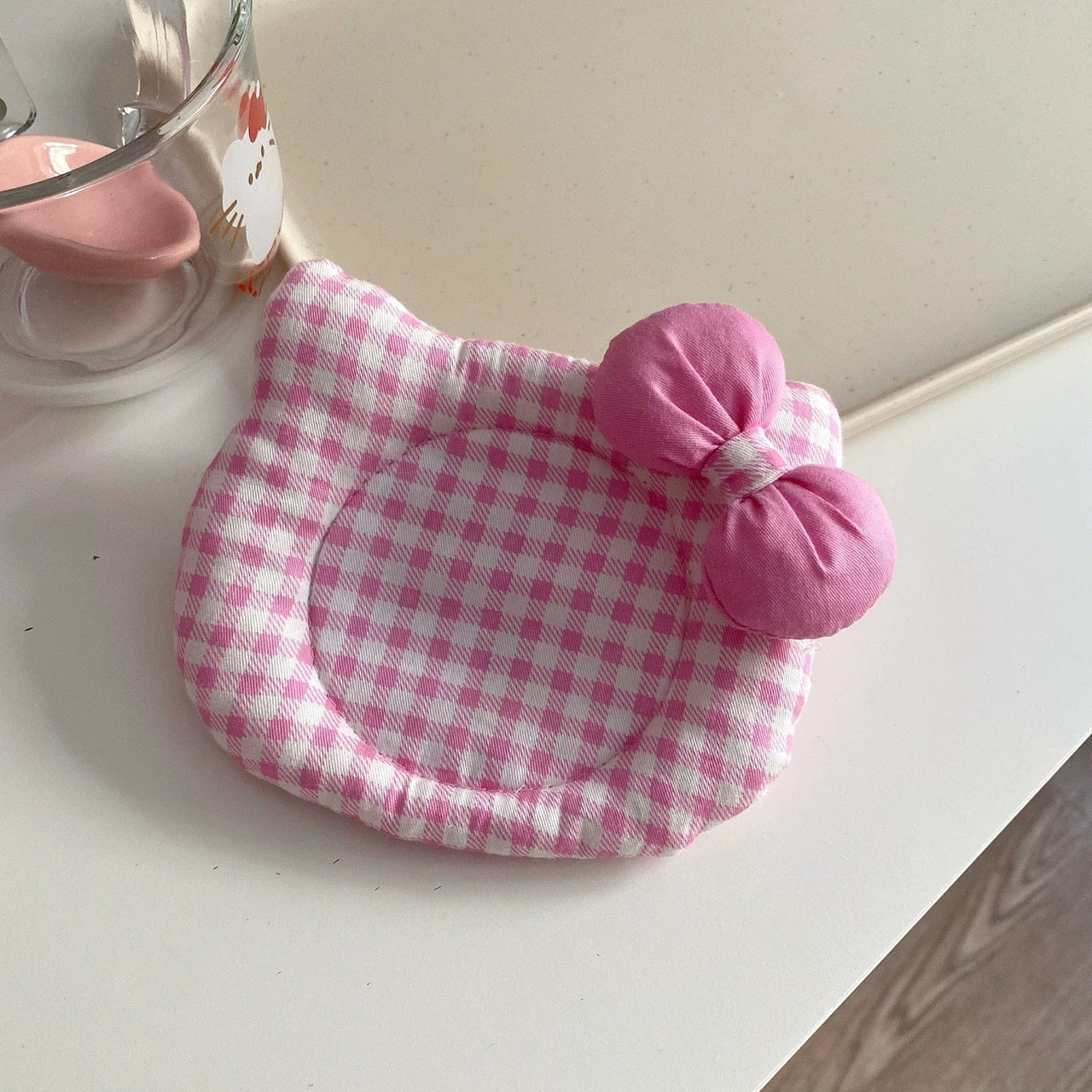 Cute Hello Kitty Shaped Fabric Coaster