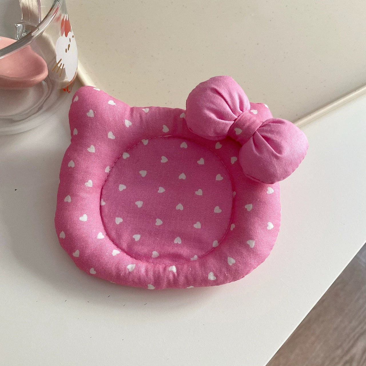 Cute Hello Kitty Shaped Fabric Coaster