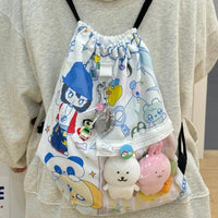 Thumbnail for Cute Hip Hop Girl Kpop Fan Display Drawstring Backpack - ArtGalleryZen