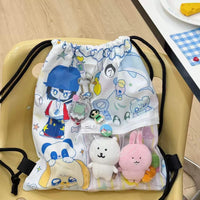 Thumbnail for Cute Hip Hop Girl Kpop Fan Display Drawstring Backpack - ArtGalleryZen