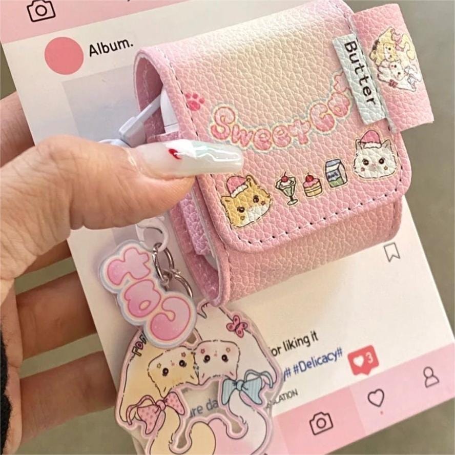 Cute Kitten Sanrio Hello Kitty AirPods Earphone Leather Case