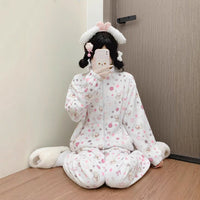 Thumbnail for Cute Kitten Star Rilakkuma Winter Fluffy Pajama Set - ArtGalleryZen
