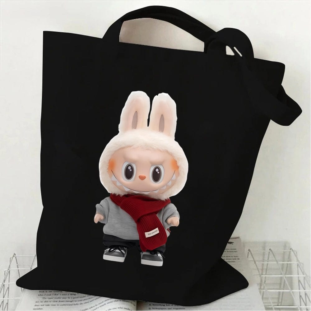 Cute Labubu Shoulder Tote Canvas Bag - ArtGalleryZen