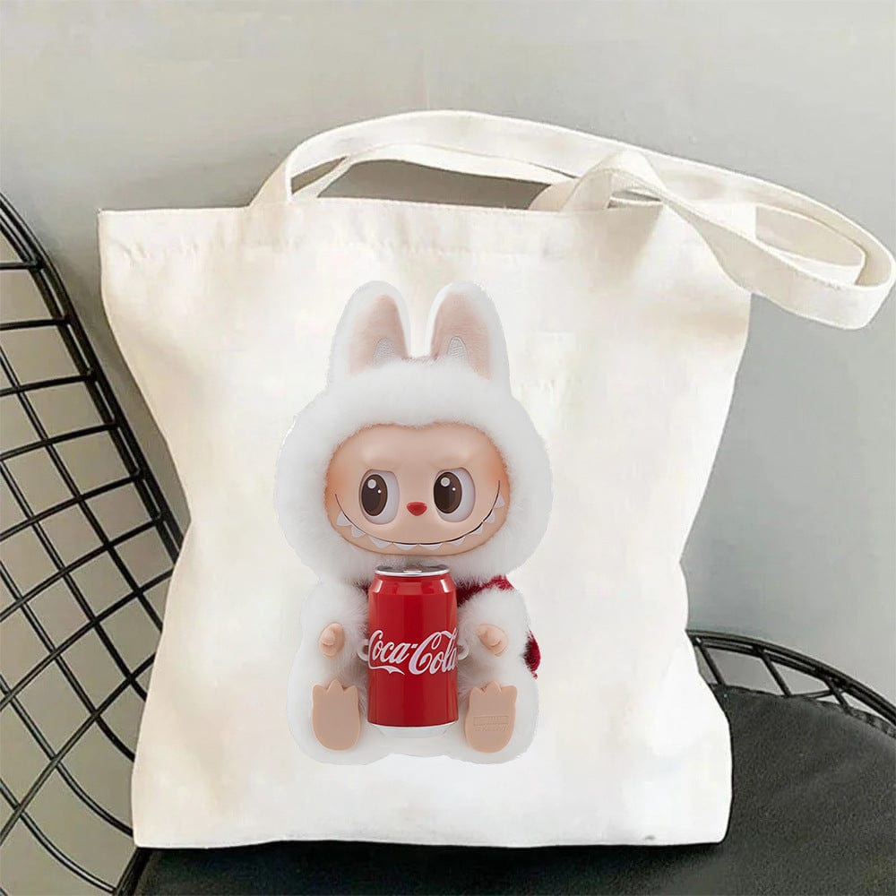 Cute Labubu Shoulder Tote Canvas Bag - ArtGalleryZen