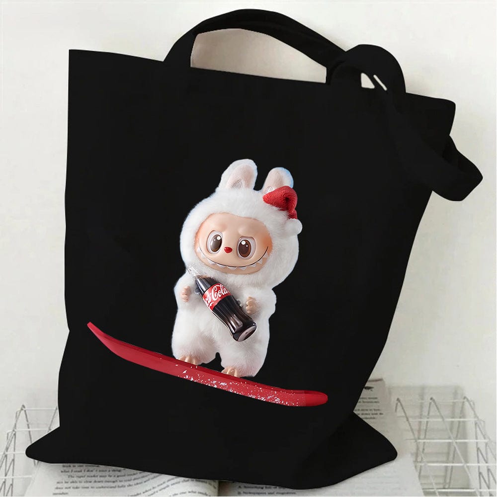 Cute Labubu Shoulder Tote Canvas Bag - ArtGalleryZen