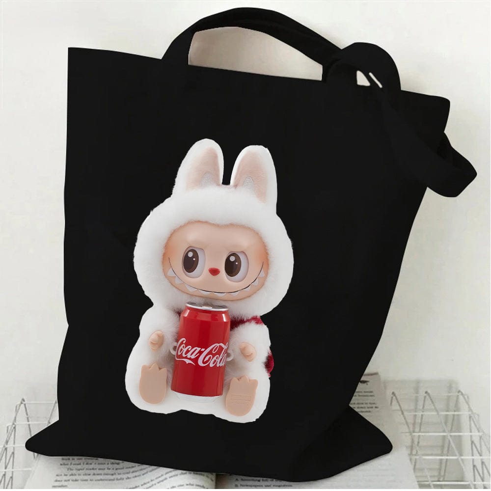 Cute Labubu Shoulder Tote Canvas Bag - ArtGalleryZen