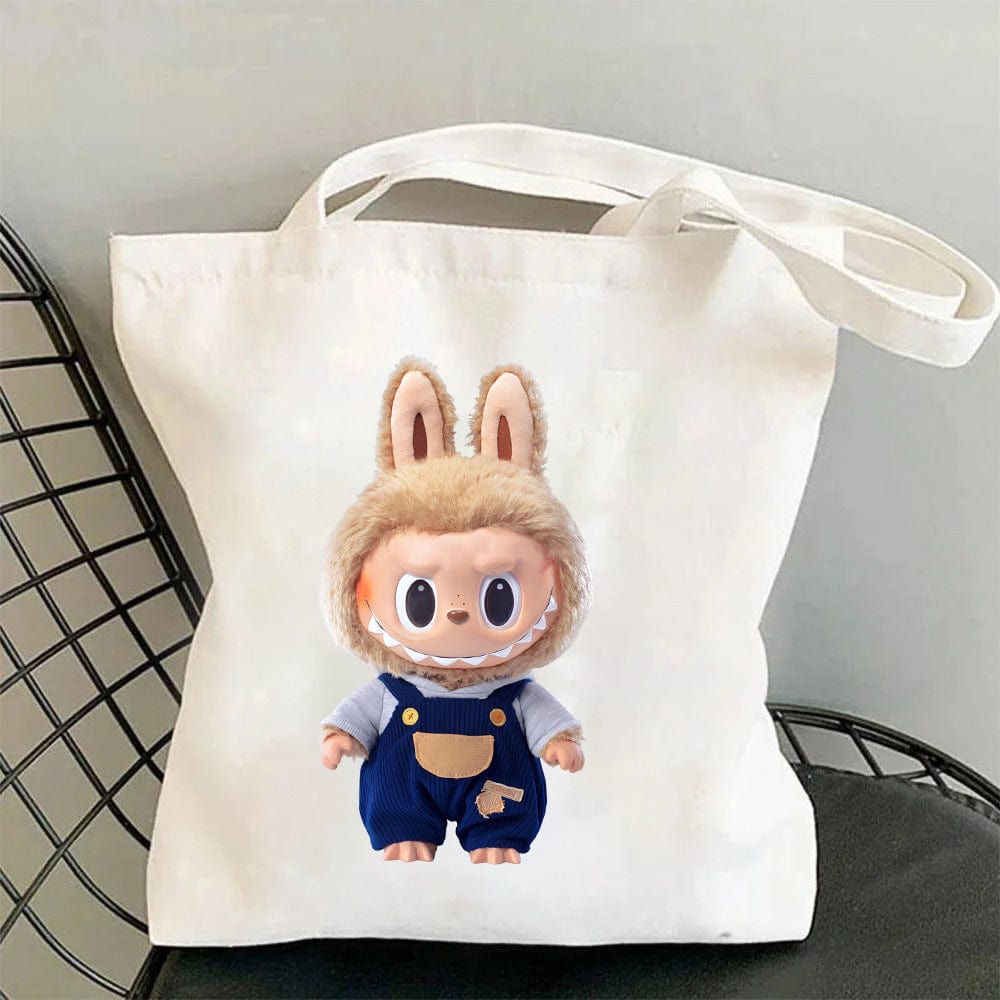 Cute Labubu Shoulder Tote Canvas Bag - ArtGalleryZen