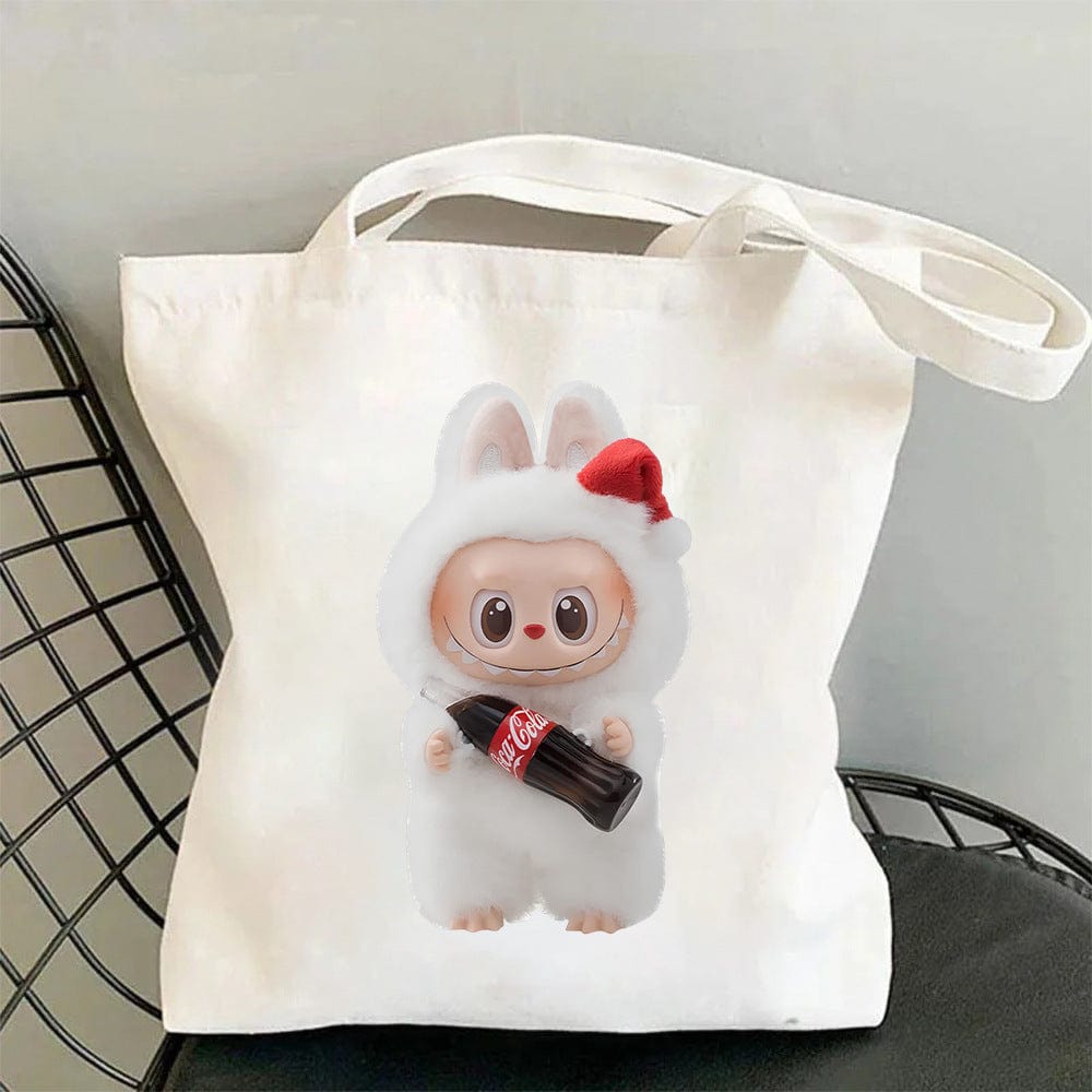 Cute Labubu Shoulder Tote Canvas Bag - ArtGalleryZen