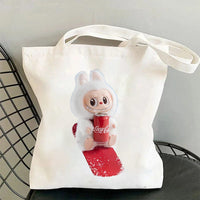 Thumbnail for Cute Labubu Shoulder Tote Canvas Bag - ArtGalleryZen