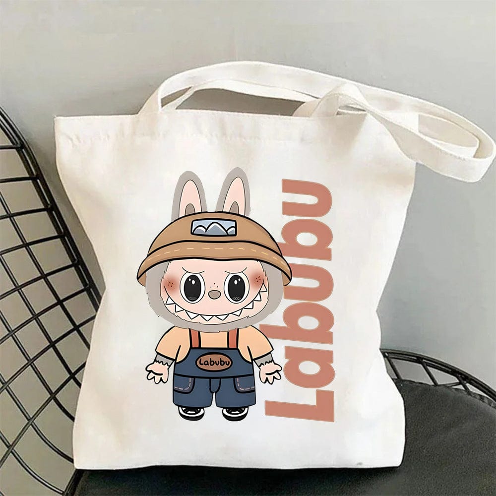 Cute Labubu Shoulder Tote Canvas Bag - ArtGalleryZen