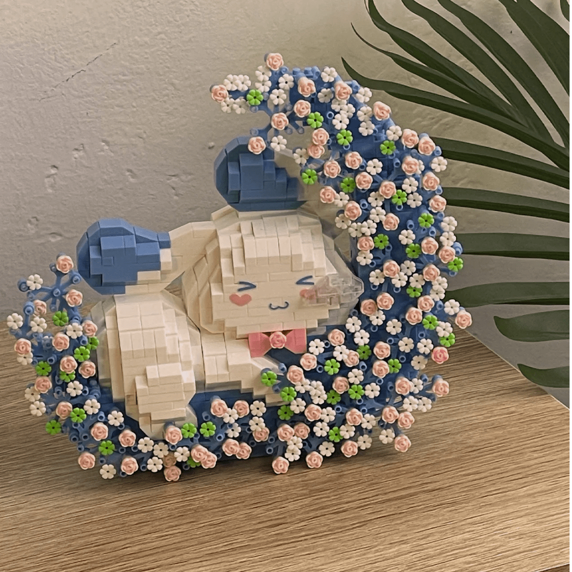 Cute LEGO Compatible Cinnamoroll Floral Moon Building Bricks - ArtGalleryZen