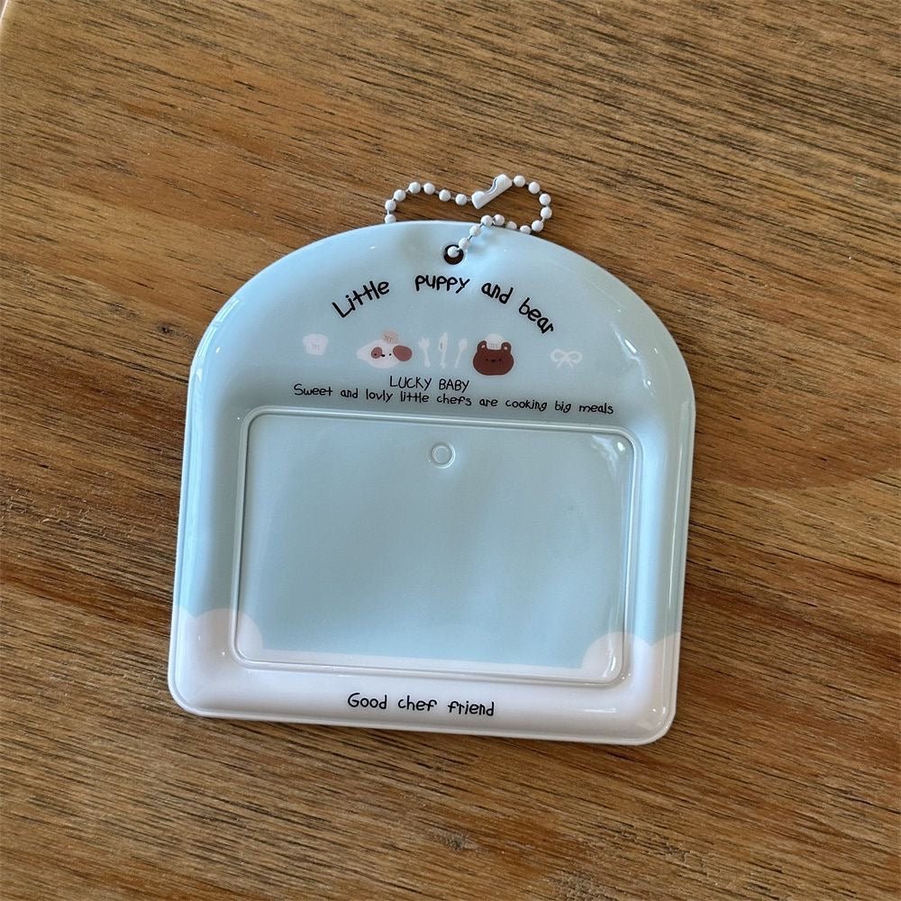 Cute Little Puppy Bear Kpop Keychain Photocard Holder - ArtGalleryZen