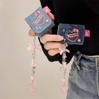 Thumbnail for Cute LOVE STORY Denim AirPods Earphone Case With Accessories - ArtGalleryZen