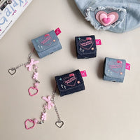 Thumbnail for Cute LOVE STORY Denim AirPods Earphone Case With Accessories - ArtGalleryZen