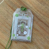 Thumbnail for Cute Lucky Clover Bunny Amulet Kpop Keychain Photocard Holder - ArtGalleryZen