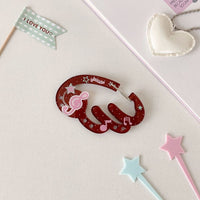 Thumbnail for Cute Lucky Clover Strawberry Wing Kpop Acrylic Keychain Carabiner - ArtGalleryZen