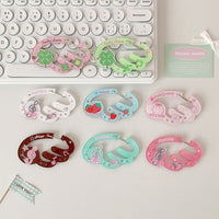 Thumbnail for Cute Lucky Clover Strawberry Wing Kpop Acrylic Keychain Carabiner - ArtGalleryZen