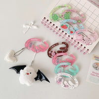 Thumbnail for Cute Lucky Clover Strawberry Wing Kpop Acrylic Keychain Carabiner - ArtGalleryZen