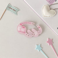 Thumbnail for Cute Lucky Clover Strawberry Wing Kpop Acrylic Keychain Carabiner - ArtGalleryZen