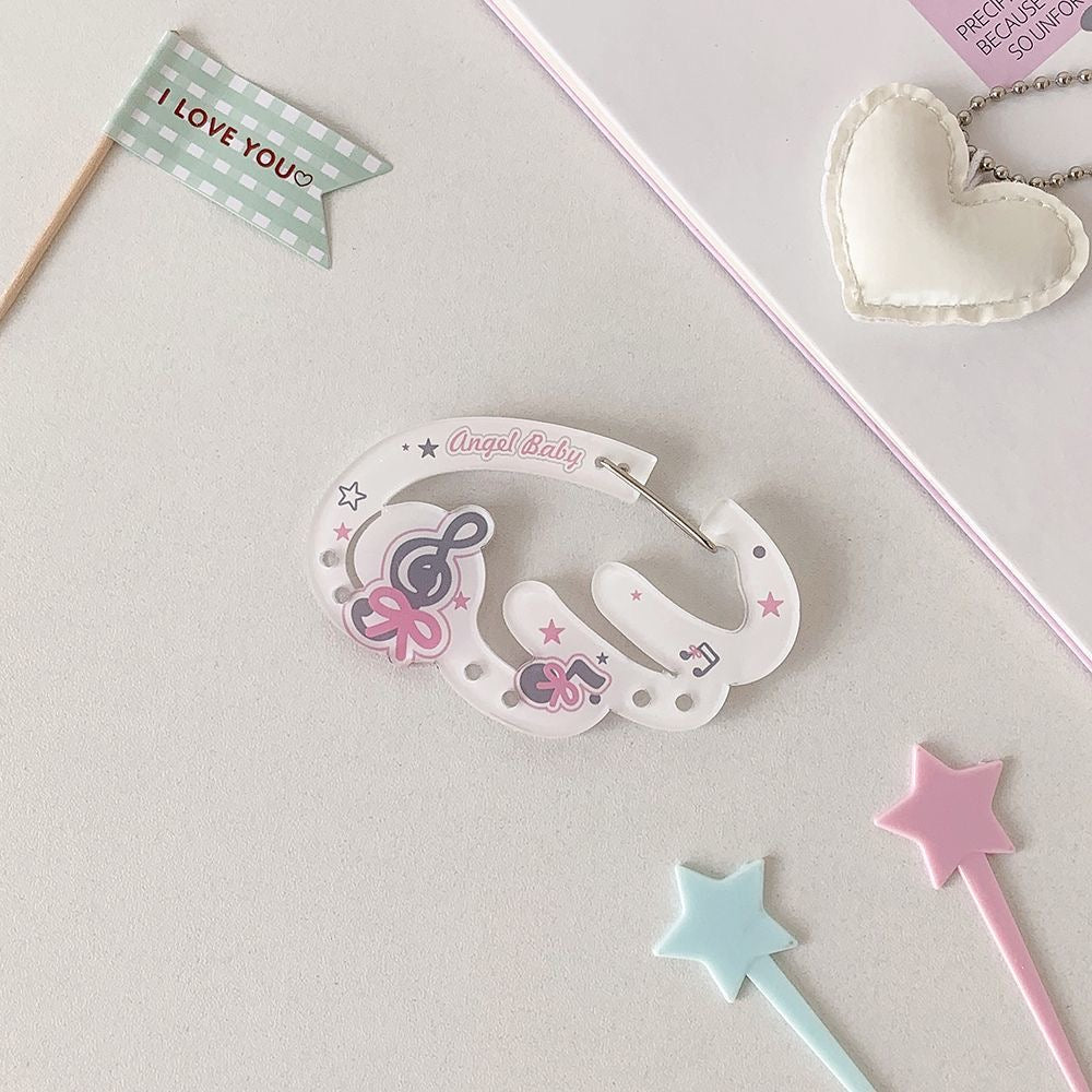 Cute Lucky Clover Strawberry Wing Kpop Acrylic Keychain Carabiner - ArtGalleryZen