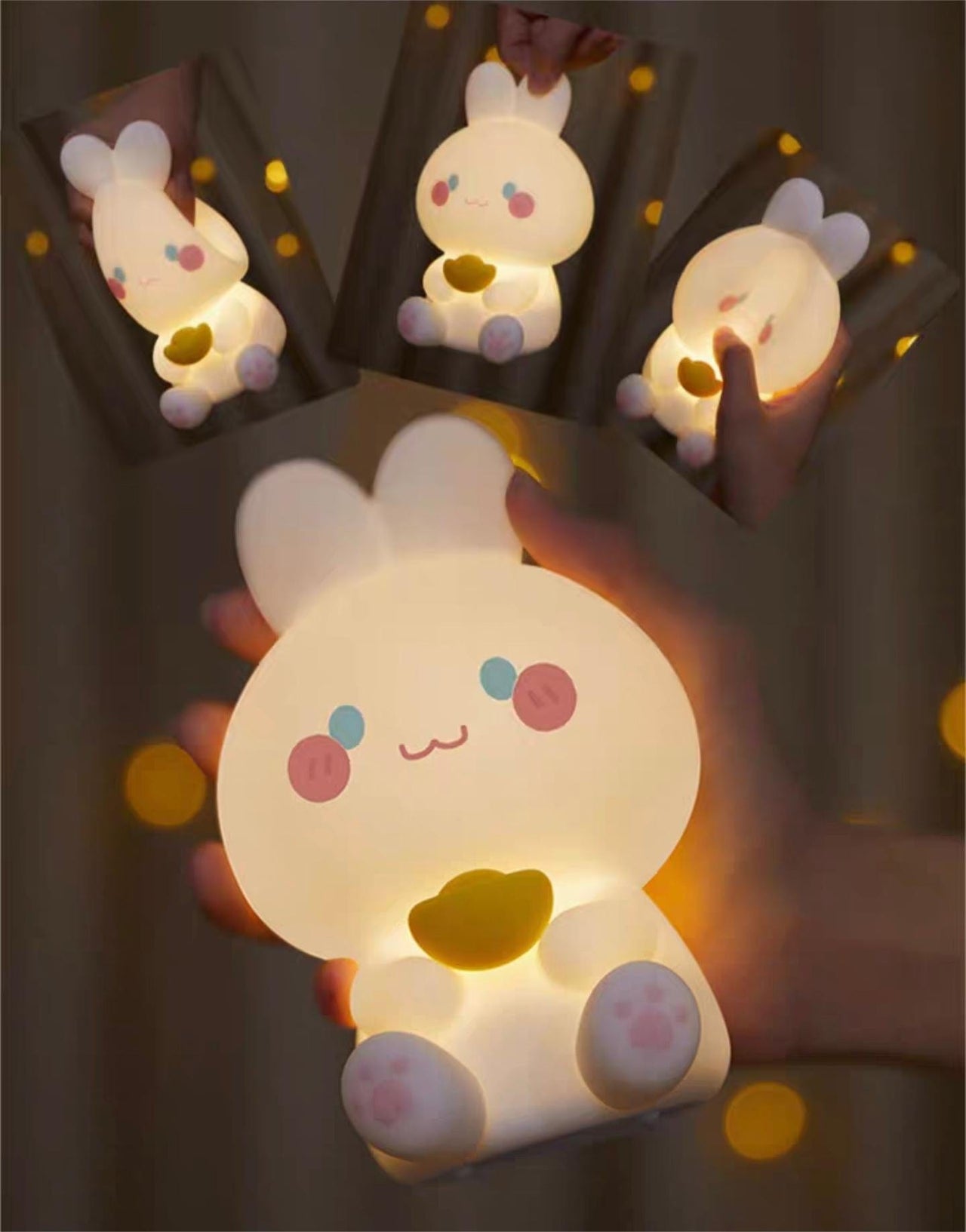 Cute Lucky Rabbit Night Light - ArtGalleryZen