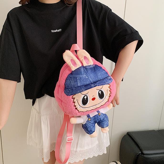 Cute Mario Labubu Plush Backpack Bag - ArtGalleryZen