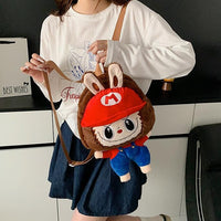 Thumbnail for Cute Mario Labubu Plush Backpack Bag - ArtGalleryZen