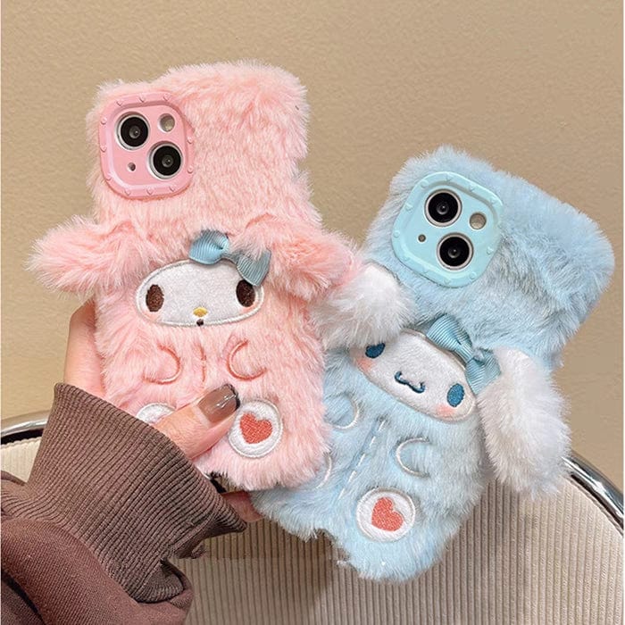 Cute My Melody Cinnamoroll Plush iPhone Case - ArtGalleryZen
