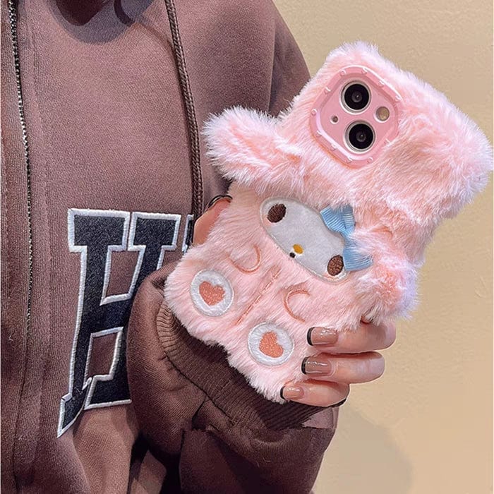 Cute My Melody Cinnamoroll Plush iPhone Case - ArtGalleryZen