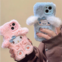 Thumbnail for Cute My Melody Cinnamoroll Plush iPhone Case - ArtGalleryZen