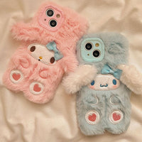 Thumbnail for Cute My Melody Cinnamoroll Plush iPhone Case - ArtGalleryZen