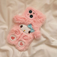 Thumbnail for Cute My Melody Cinnamoroll Plush iPhone Case - ArtGalleryZen