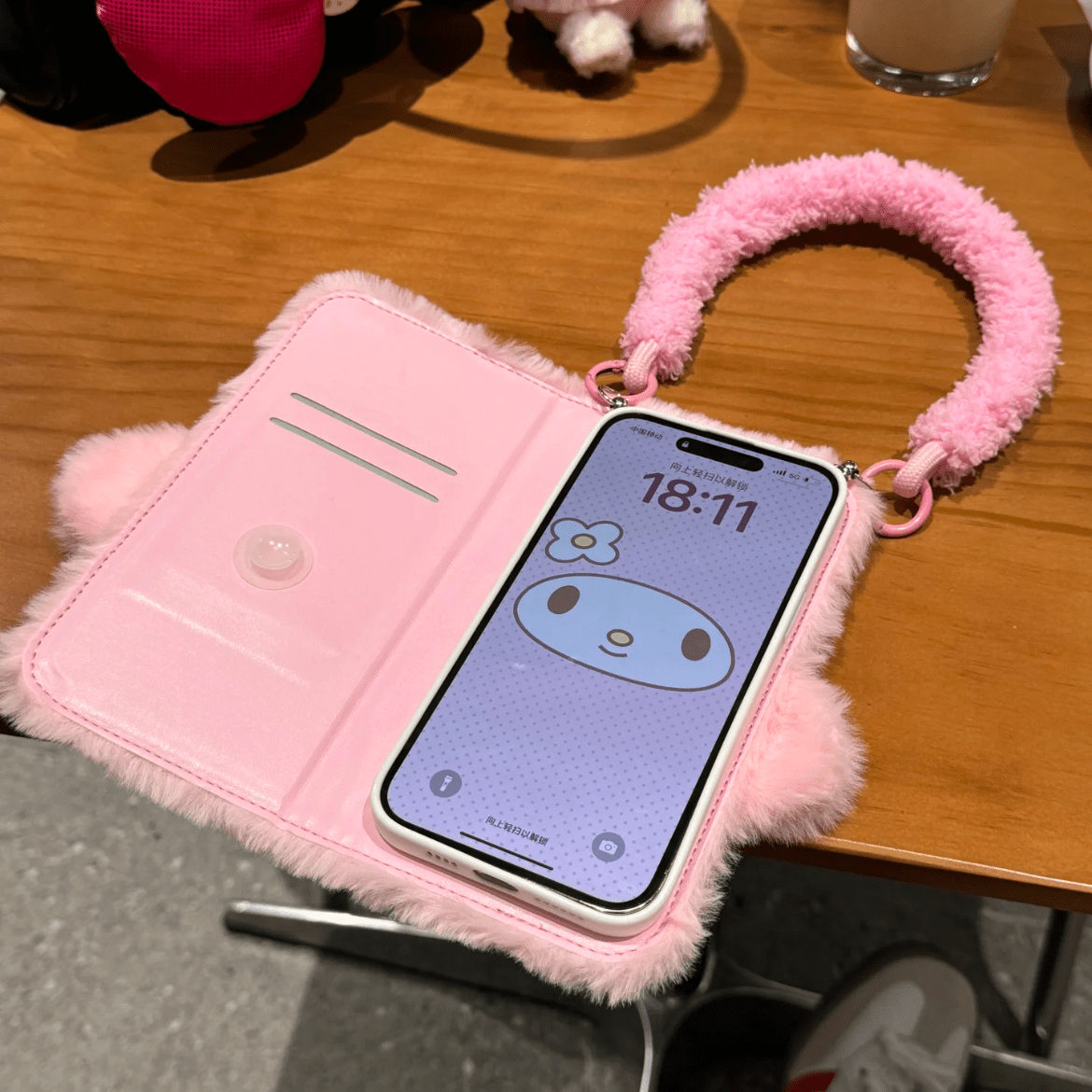 Cute My Melody Plush Flip iPhone Case