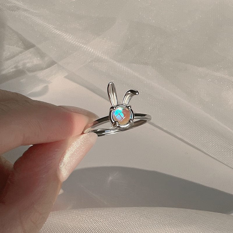 Cute Opal Rabbit Ring - ArtGalleryZen