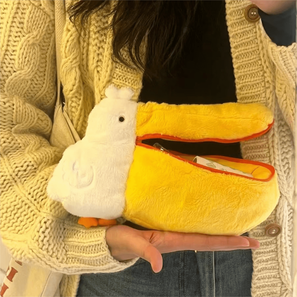 Cute Pelican Plush Bag Camera Bag Makeup Toiletry Bag Portable Travel Storage Organizer - ArtGalleryZen