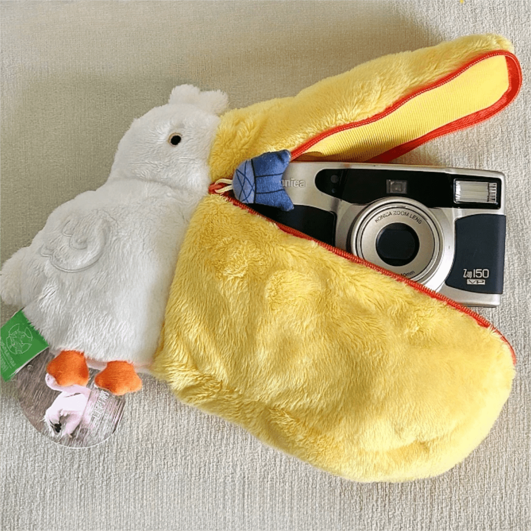 Cute Pelican Plush Bag Camera Bag Makeup Toiletry Bag Portable Travel Storage Organizer - ArtGalleryZen