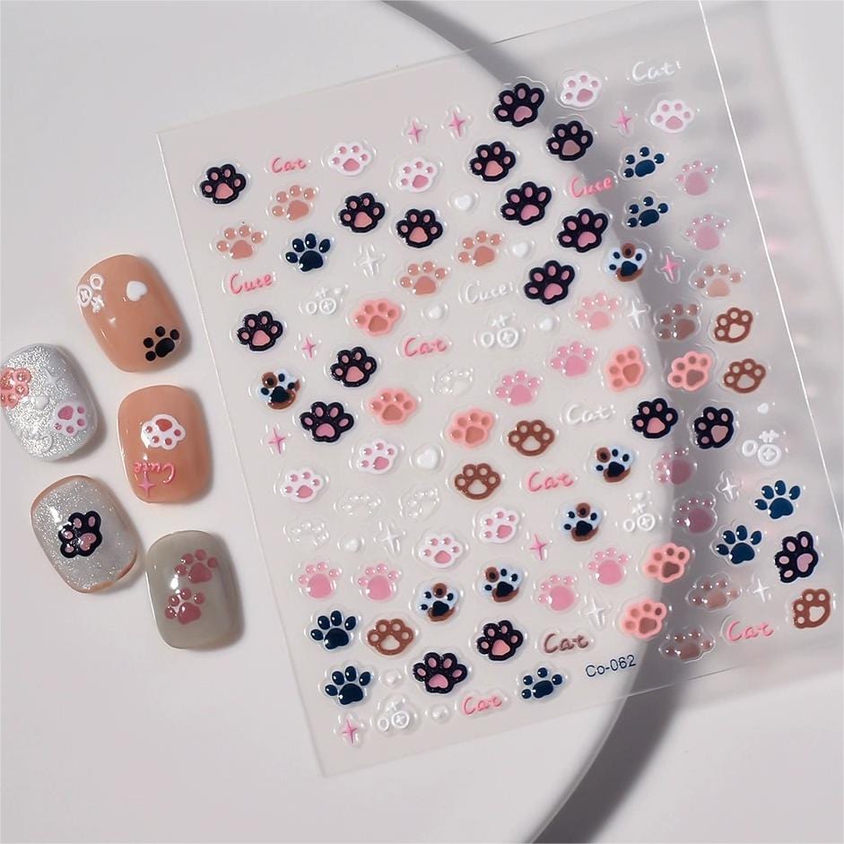 Cute Pink Cat Claw Jelly Nail Art Decoration Stickers DIY Nail Ornament - ArtGalleryZen