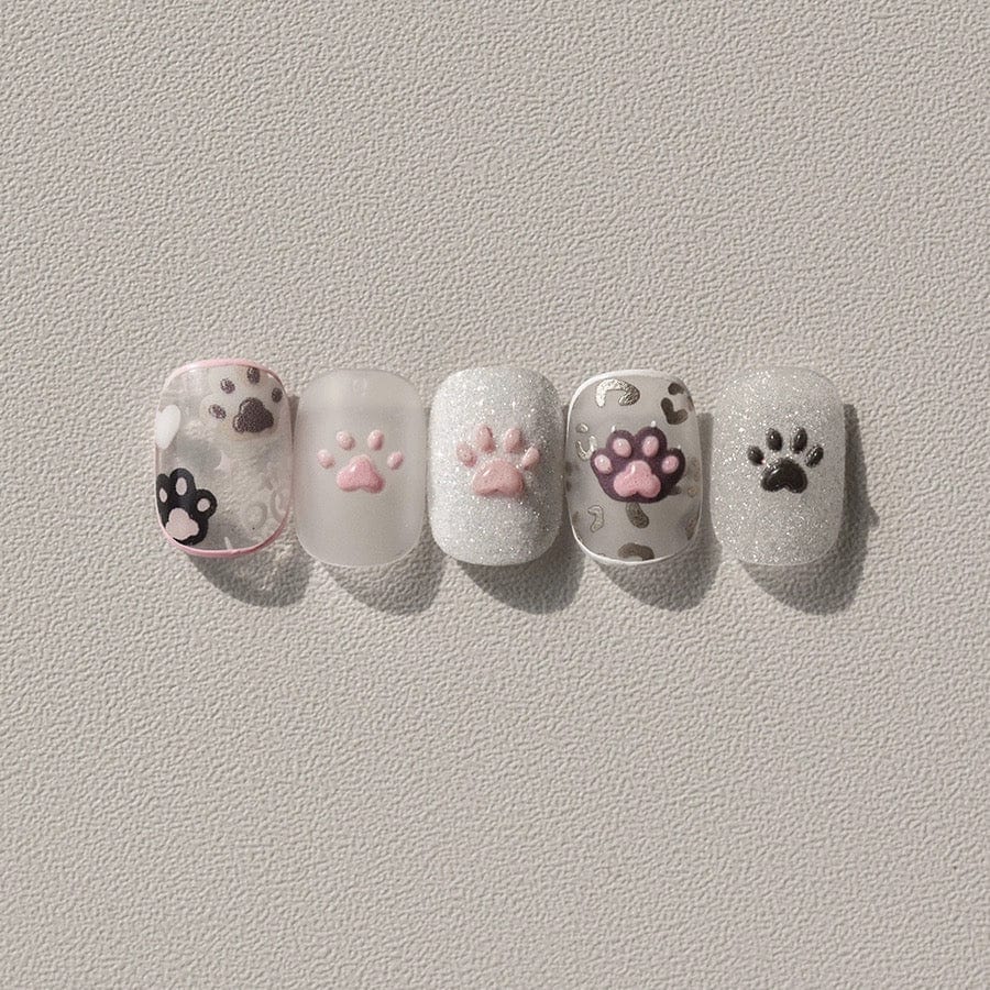 Cute Pink Cat Claw Jelly Nail Art Decoration Stickers DIY Nail Ornament