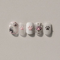 Thumbnail for Cute Pink Cat Claw Jelly Nail Art Decoration Stickers DIY Nail Ornament