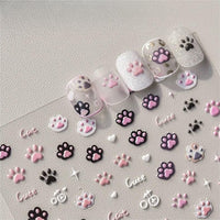 Thumbnail for Cute Pink Cat Claw Jelly Nail Art Decoration Stickers DIY Nail Ornament