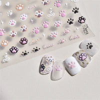 Thumbnail for Cute Pink Cat Claw Jelly Nail Art Decoration Stickers DIY Nail Ornament