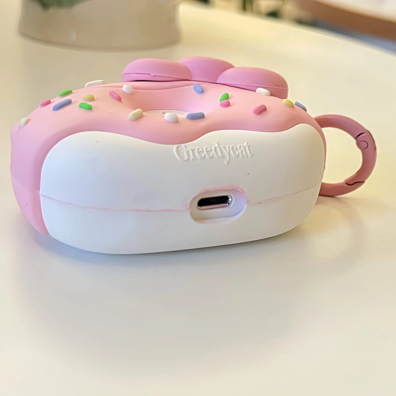 Cute Pink Donut Hello Kitty AirPods Earphone Case