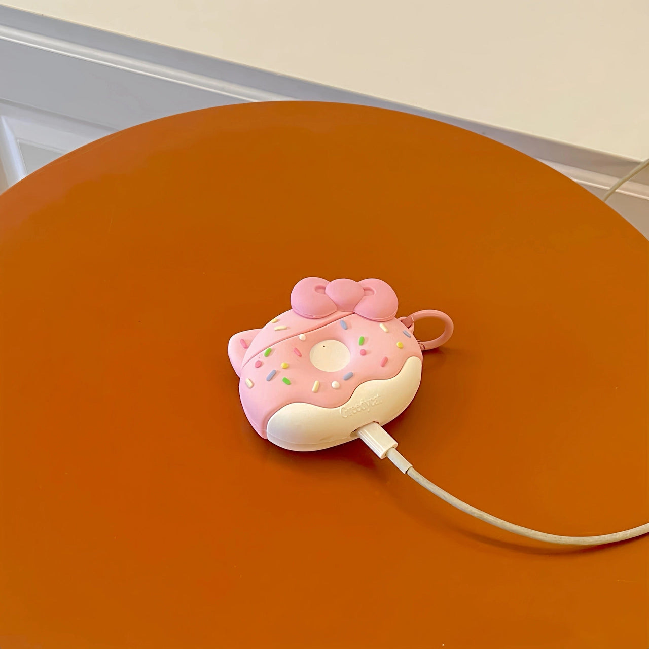 Cute Pink Donut Hello Kitty AirPods Earphone Case