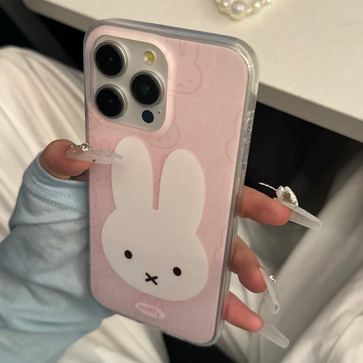 Cute Pink Miffy iPhone Case - ArtGalleryZen