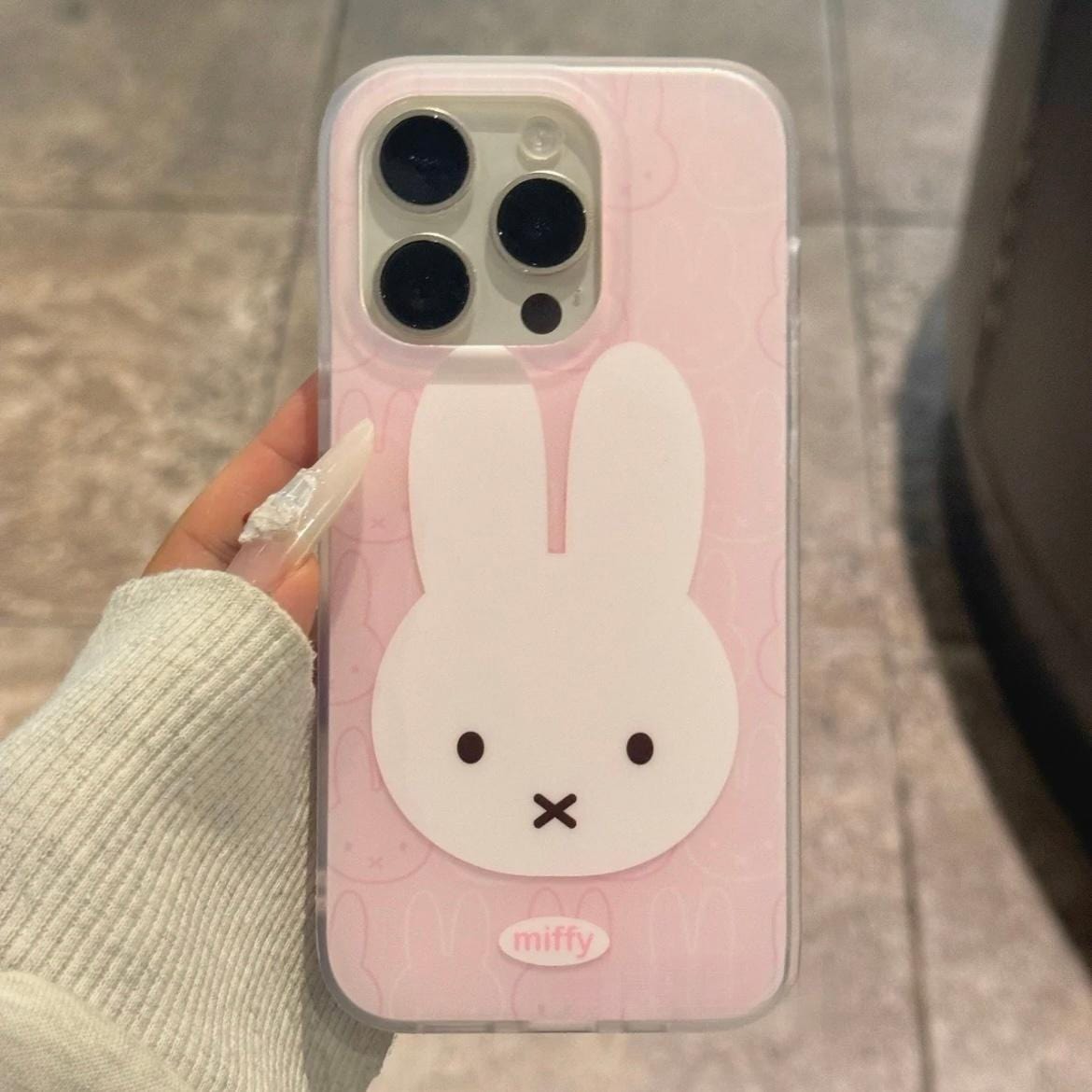 Cute Pink Miffy iPhone Case - ArtGalleryZen