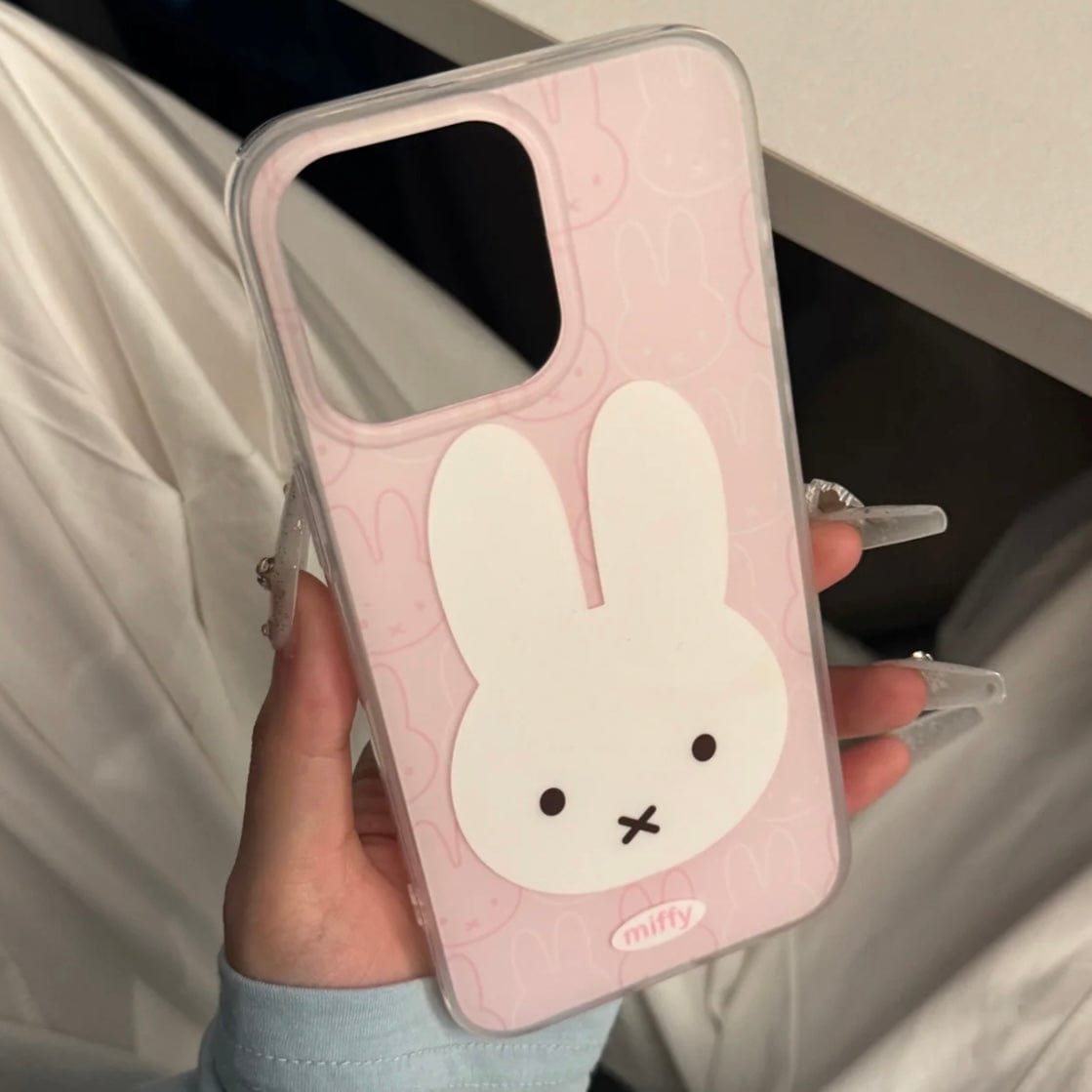 Cute Pink Miffy iPhone Case - ArtGalleryZen